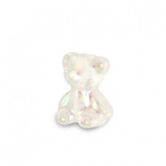 Resin gummy bear kraal 7x6mm glitter Transparent 